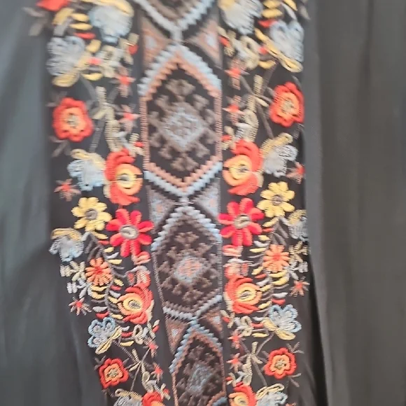 Johnny Was Dark Maxi Dress with Colorful Embroidery - Picture 4 of 6